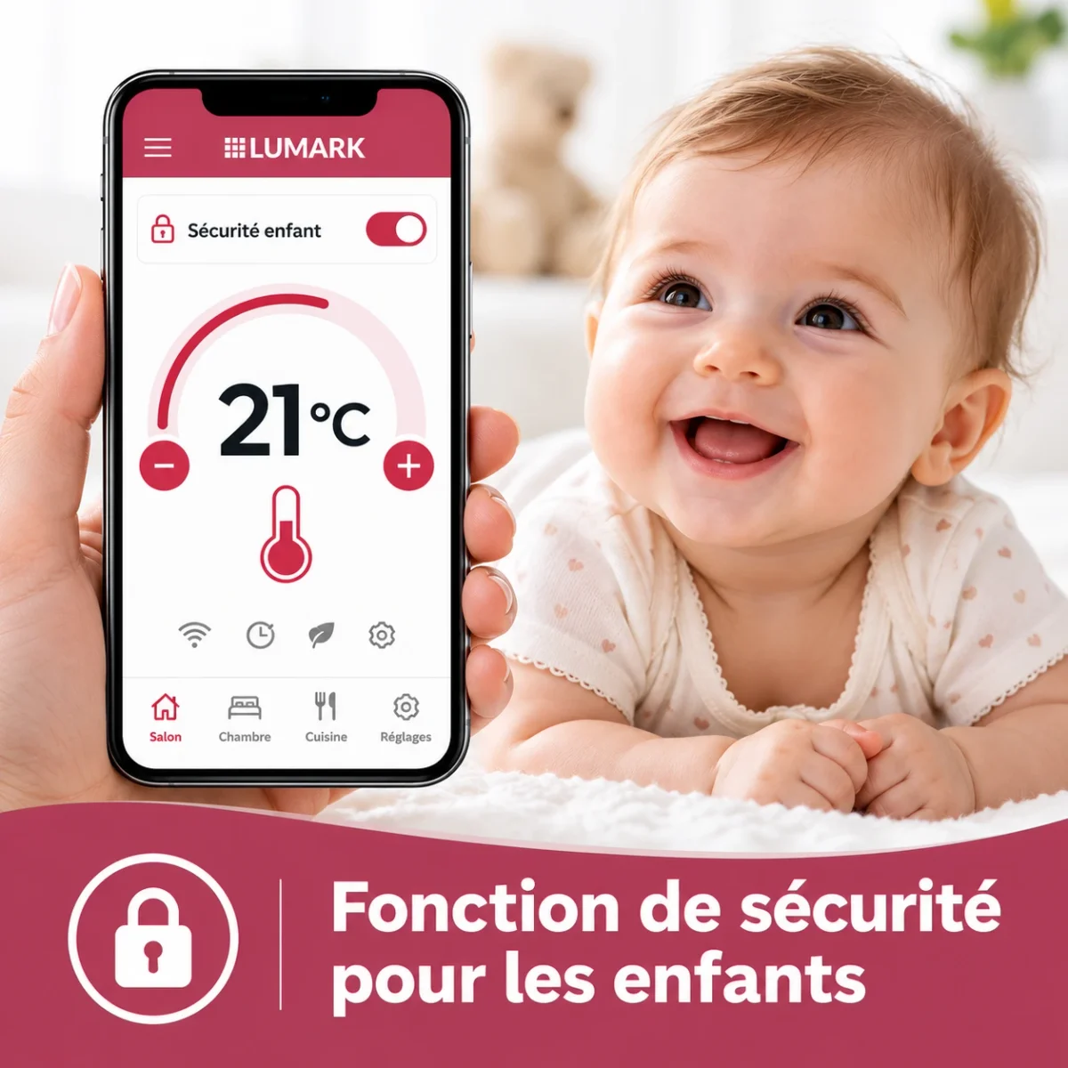 Fonction de sécurité pour les enfants : verrouillage « Sécurité enfant » dans l'application